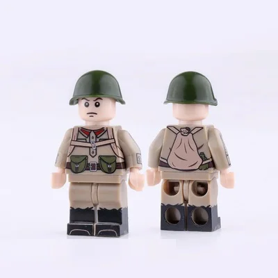 WW2 советские солдаты пистолет мини фигурки части военного оружия аксессуары playmobil город кирпичи строительный блок оригинальные игрушки - Цвет: Черный