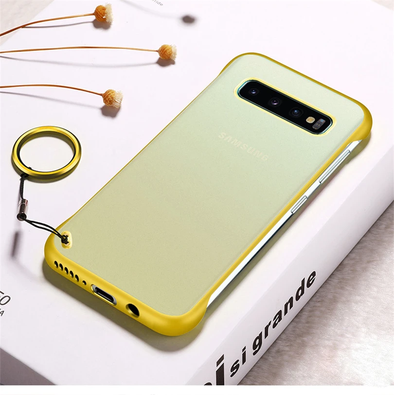 

Lightweight Phone Case For Samsung Galaxy S10 Plus S10E S10 Cover Rimless Matte Ring Clear Back Black Blue Red Yellow Shell