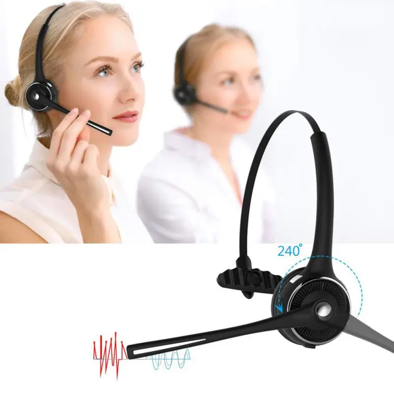 Bluetooth-гарнитура для автомобиля, грузовика, водителя, безопасные наушники, функция отключения звука, VoIP, колл-центр, наушники, микрофон