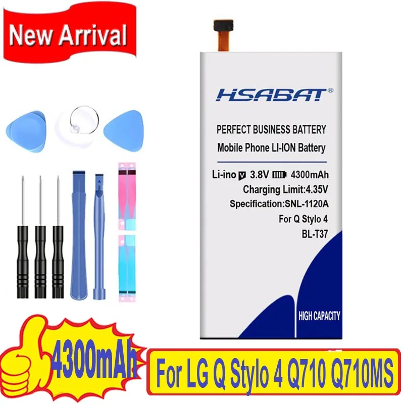 HSABAT 4300 мА/ч, BL-T37 Батарея для LG Q Stylo 4 Q710 Q710MS LM-Q710CS LM-Q710MS