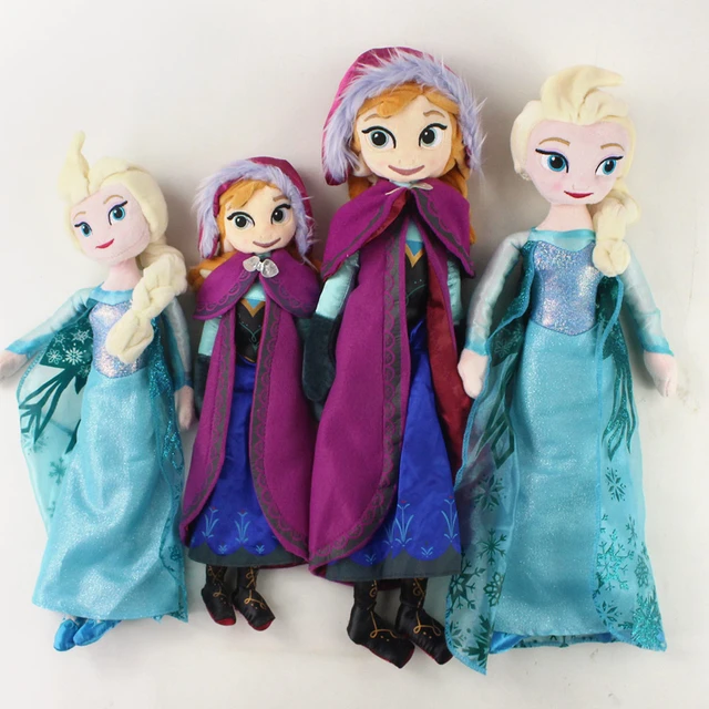 40/50cm Boneca de pelúcia congelada Princesa Anna Elsa Bonecas Brinquedo de  Pelúcia Para Presente de Aniversário das Crianças