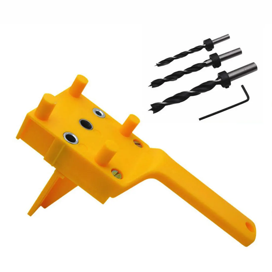 Doweling Jig 6/8/10mm Handheld Pocket Hole Jig Set Woodworking Wood Dowel Self-Centering Puncher Drill Guide Locator Jig - Color: 8 PCS