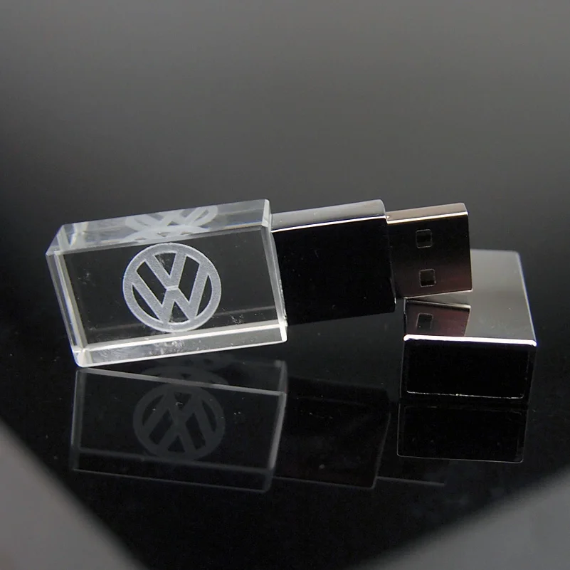 Модный хрустальный USB флеш накопитель VW с логотипом автомобиля на заказ со