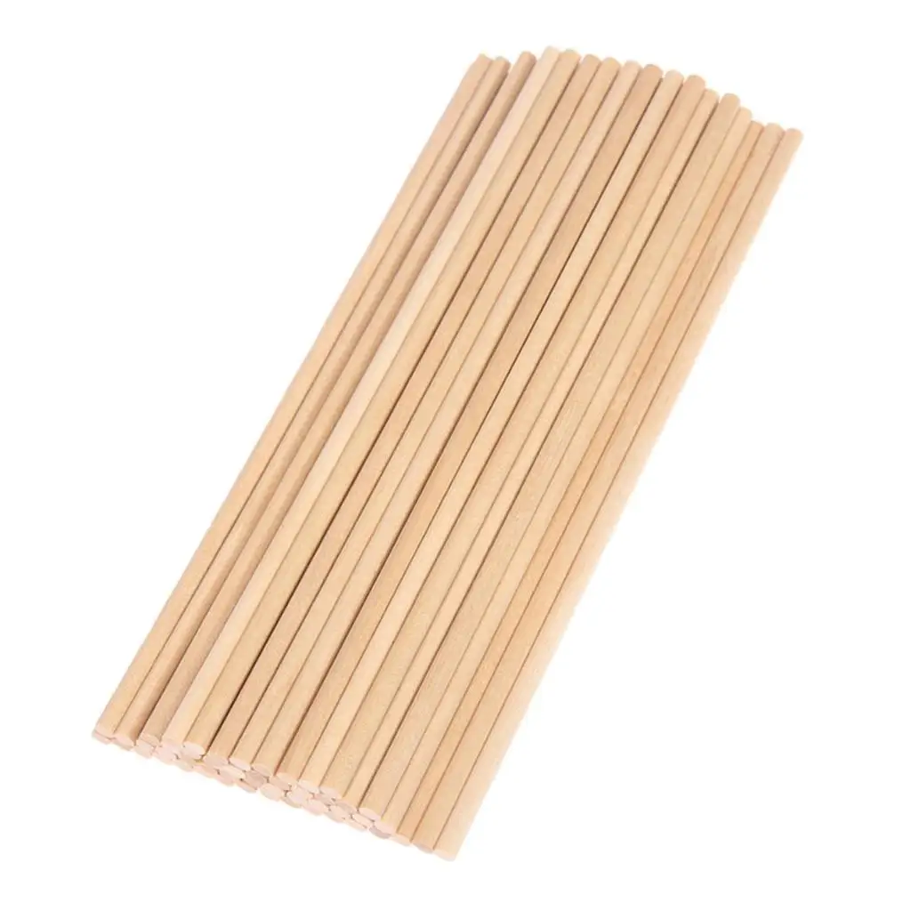 50x Wooden Strip Sticks Wood Dowels Rod DIY House Ship Aircraft Boat Model Craft
