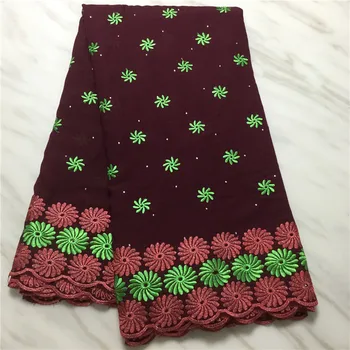 

Embroidery Swiss Voile Lace Fabrics with Stones 10 Color African Cotton Lace Fabric for Nigerian Wedding Party Dress F161022