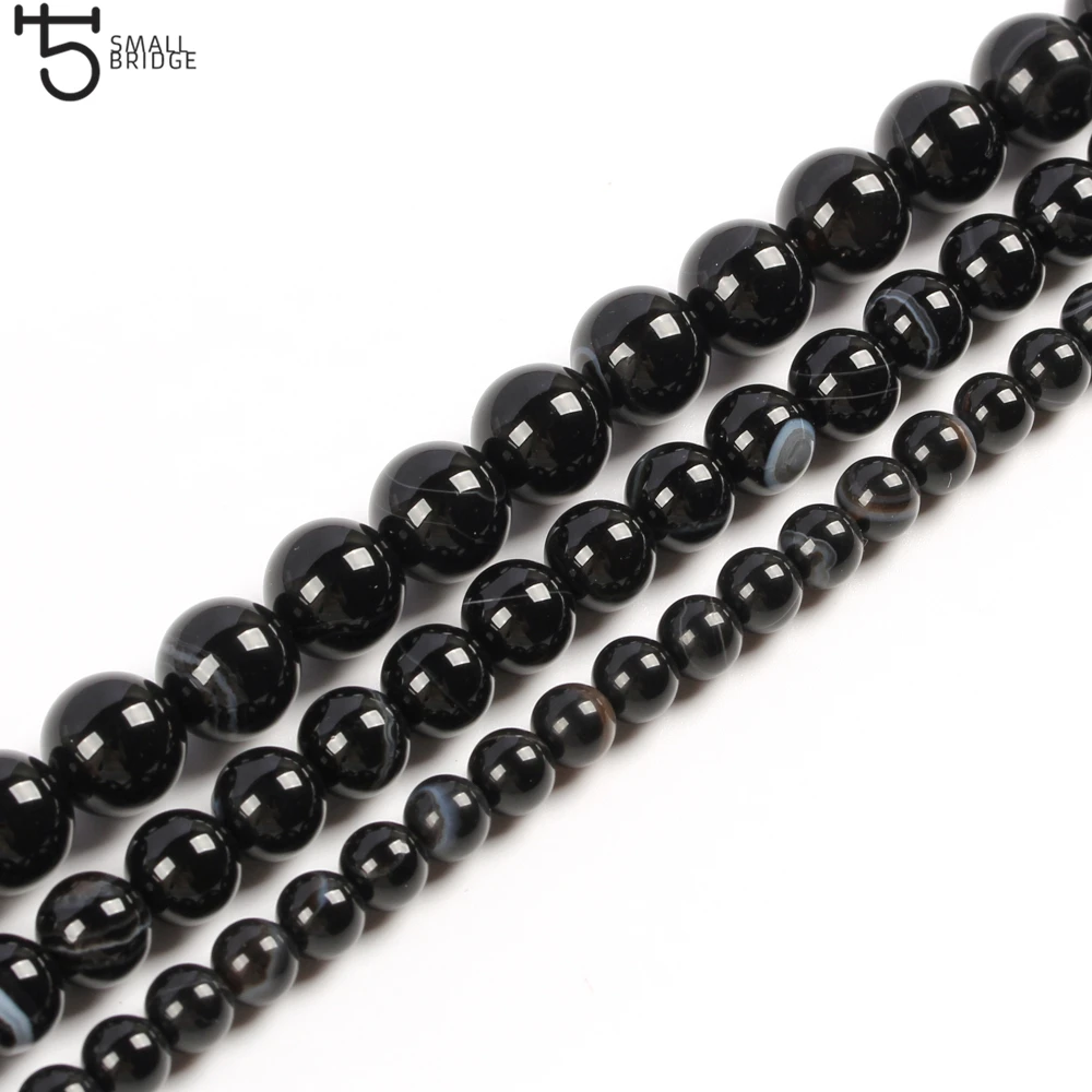 Perline Onice Nero Opaco 6-16mm - Filo Da 15,5 Pollici Per Gioielli Fai Da Te - 3
