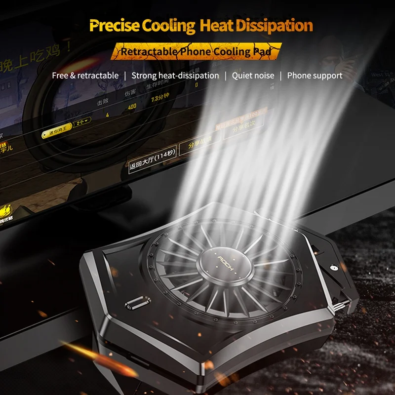 ROCK Versenkbare Handy Cooling Pad Spiel Kühler Fan Halter Gaming Stumm Kühler Controller Kühlkörpe