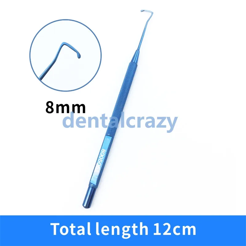1 pc 8mm 12 см длина офтальмологические инструменты крюк из титанового сплава мускульный крючок 8 мм/10 мм/12 мм офтальмологический инструмент - Цвет: 1 pc 8mm