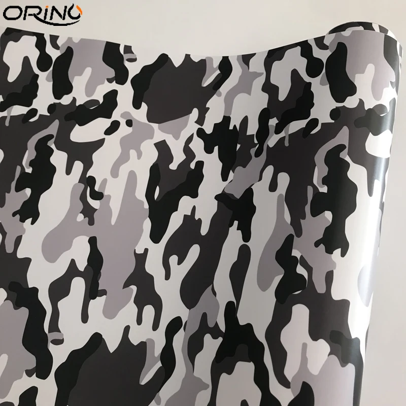 Black Grey White Camouflage Vinyl Wrap Sticker-3
