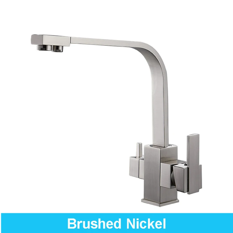 Brushed Nickel BiNFU смесители для кухни на бортике смеситель кран 360 градусов вращение с очисткой воды особенности кран-смеситель для кухни - Цвет: Brushed Nickel
