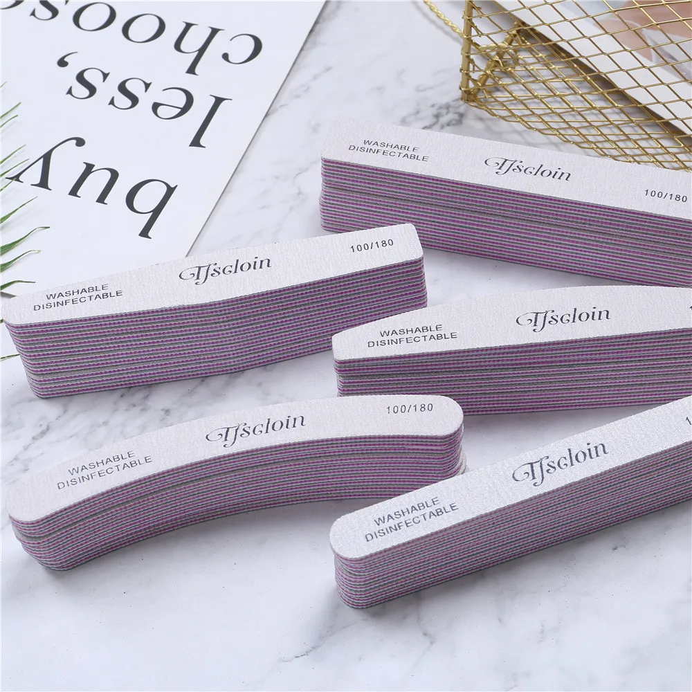 10Pcs/Lot Nail File 100/180 Sanding Buffer Block Sandpaper for gel nails Grit nail tools | Красота и здоровье