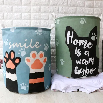 

Cute Dirty Clothes Folding Storage Bucket Large Waterproof Storage Basket Toys Clothing Storage Bucket Laundry Organizer Holder