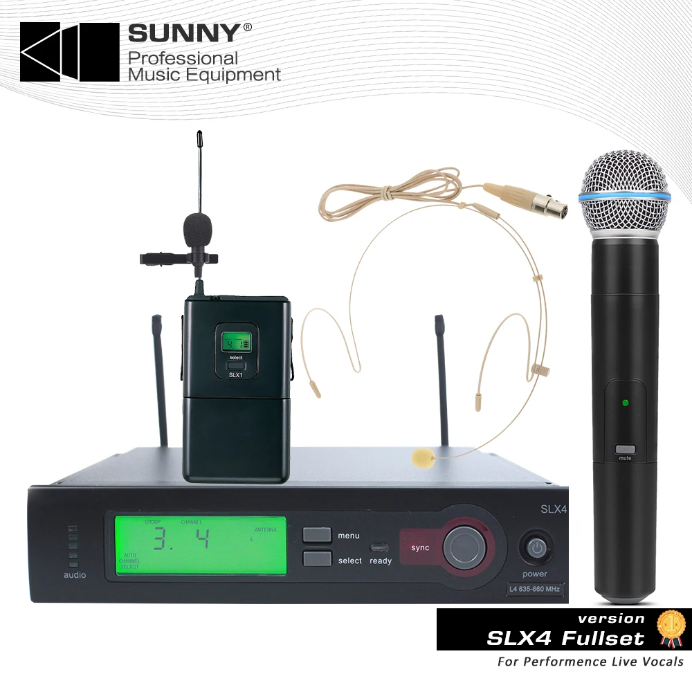 Высококачественный shure SLX4 SLX24/BETA58 SLX24/SM58 профессиональный беспроводной УВЧ