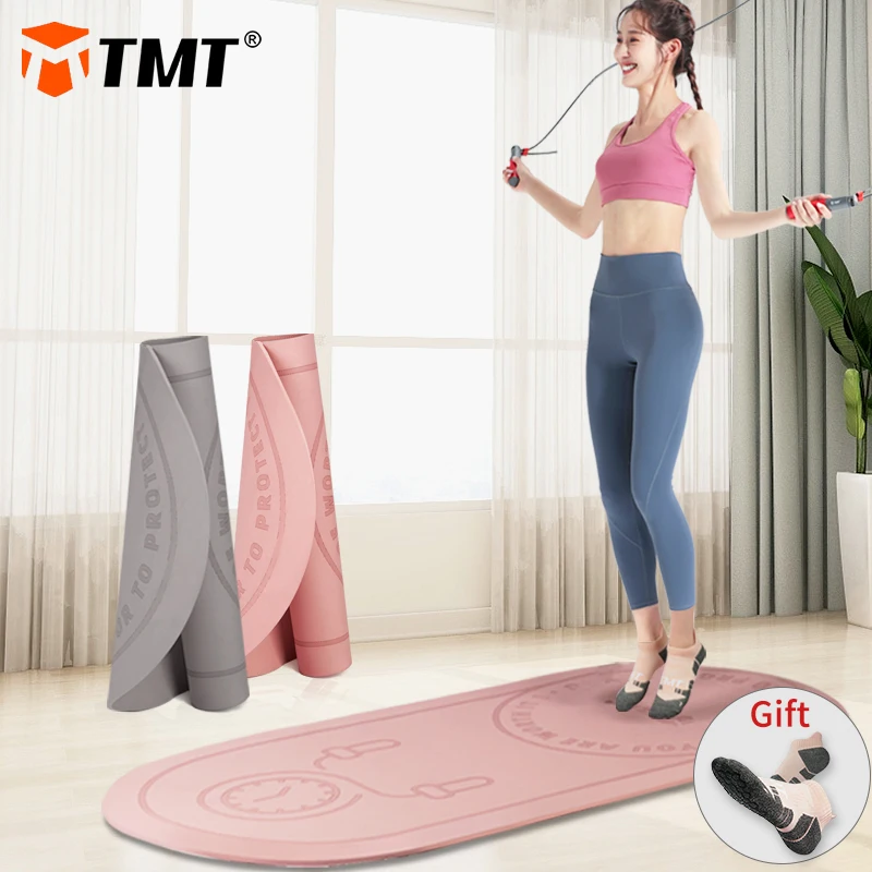 

TMT Jump Rope Yoga TPE Mat Skipping Floor Workouts for Sports Non Slip Textured Thick High Density to Avoid Sore Knees Perfect