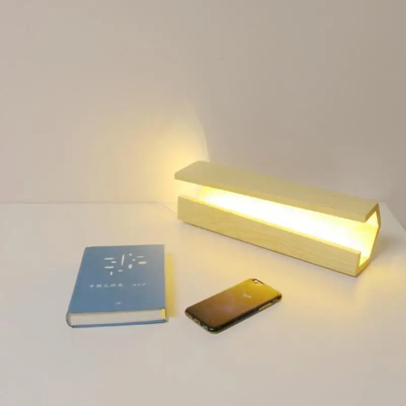 Led UsbLamparas De Mesa настольная лампа деревянный ночной Светильник для детей светильник