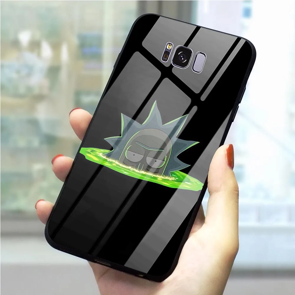 

Phone Case For Galaxy S8 Rick and Morty Tempered Glass Cover Note 8 9 S7 Edge S8/S9 Plus S10 A10/20/30/40/50/60/70 M40