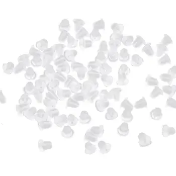 

100pcs/lot Clear Soft Silicone Rubber Earring Backs Safety Bullet Stopper Rubber Jewelry Accessories DIY Parts Ear Plugging