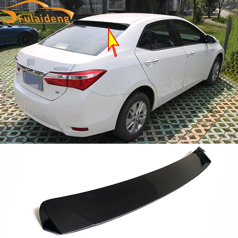 Для Toyota Corolla- ABS Глянцевая черная задняя оконная Крока крыши спойлер козырек Дизайн крыла автомобиля аксессуары