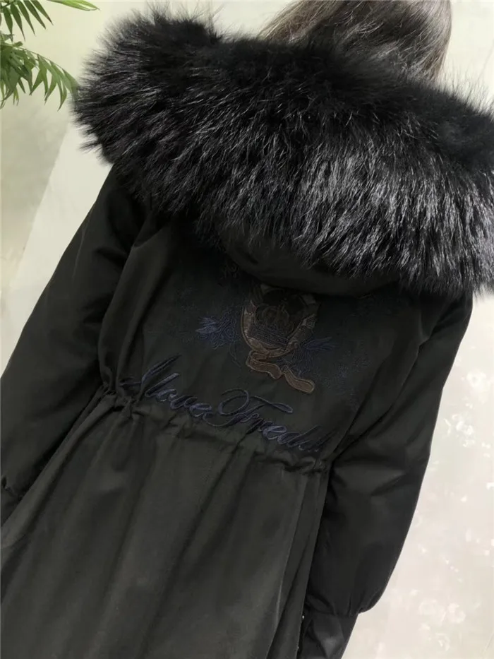 Водонепроницаемая парка натуральный мех пальто зимняя куртка женская натуральный Лисий мех воротник настоящая подкладка из кроличьего меха Рекс съемный