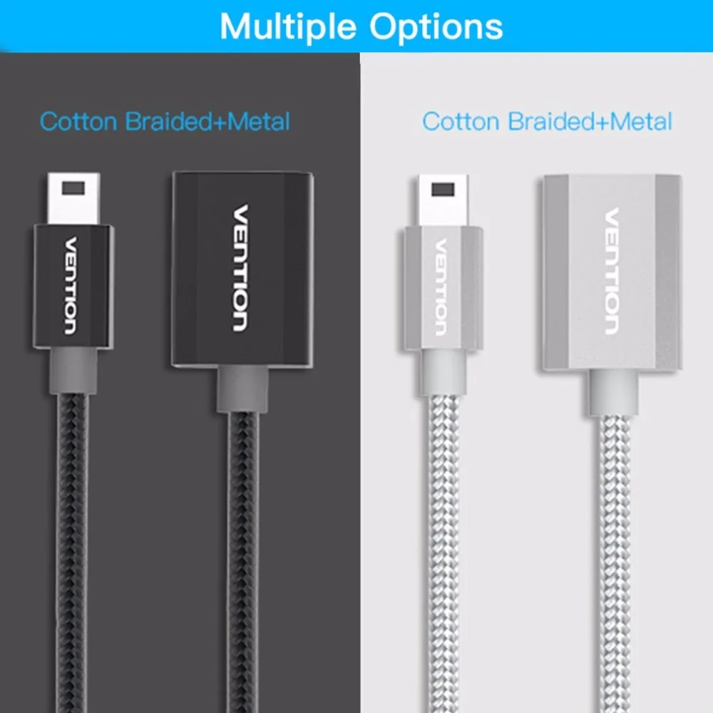 Vention высокоскоростной передачи мини USB2.0 OTG кабель OTG адаптер для камер U диск чтения карт MP4 0,25 м