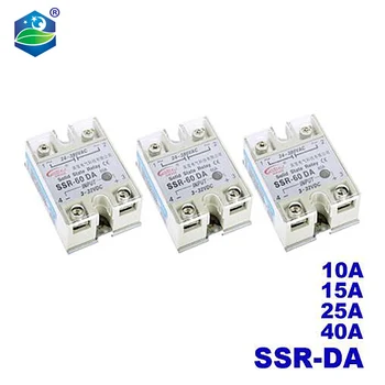 

SSR-10DA 15DA 25DA 40DA single phase solid state relay DC Control AC Heat Sink 220V I-50 Input 3-32VDC With Plastic Cover