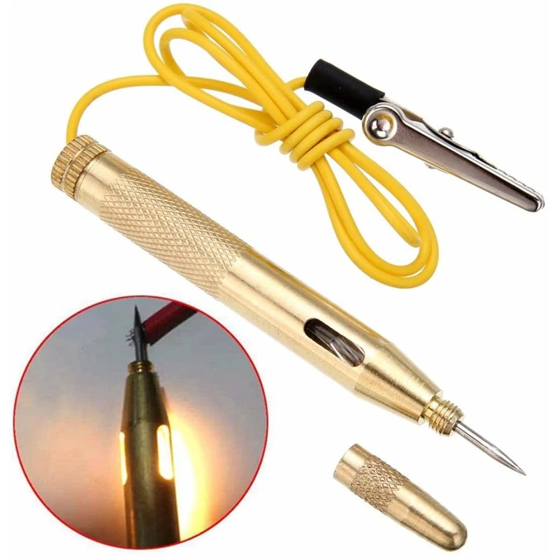 Probador de circuito de luz de coche, herramientas de diagnóstico automático de cobre, lámpara, Detector de Pluma de Prueba de Voltaje, prueba de sistema de luz, CC 6V 12V 24V