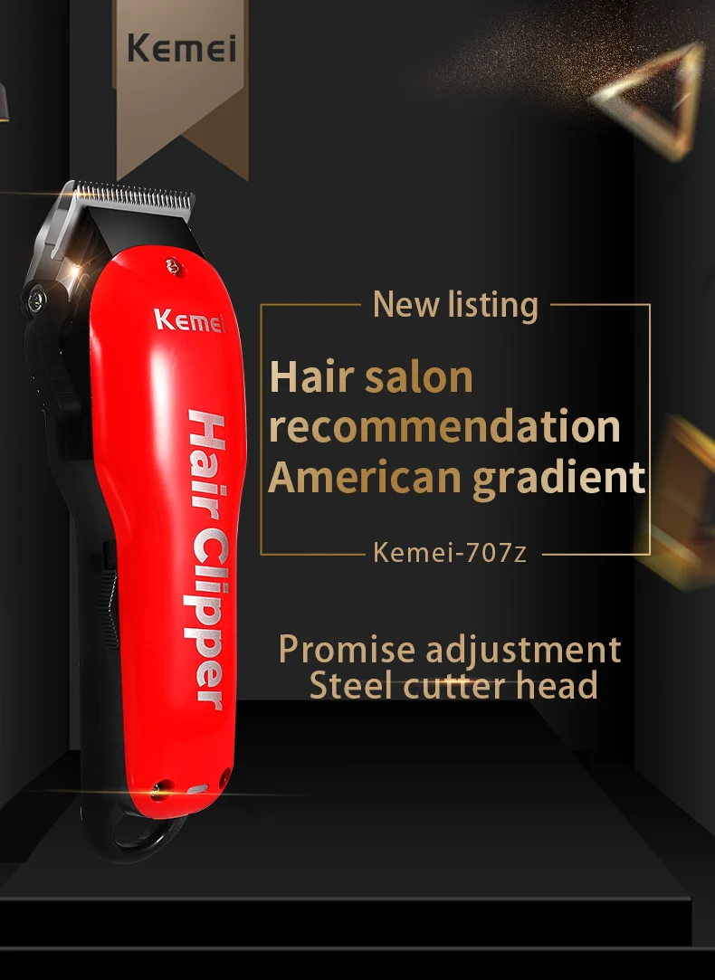 Kemei-707Z перезаряжаемый триммер для волос, электрическая машинка для стрижки волос, перезаряжаемый беспроводной триммер для волос, бритва для бороды, машинка для стрижки волос