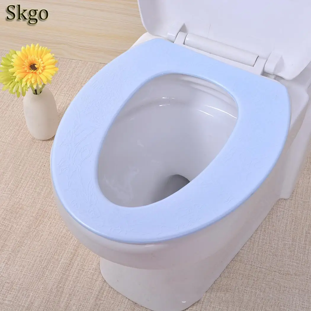 EVA Waterproof Toilet Seat O-type Washable Toilet Seat Blue/Green/Pink