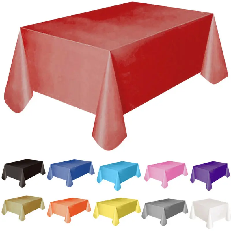 

11 Colors Tablecloth Table Cover 137x138cm Rectangle Party Theme Linen New Solid Plastic Waterproof Table Cloth