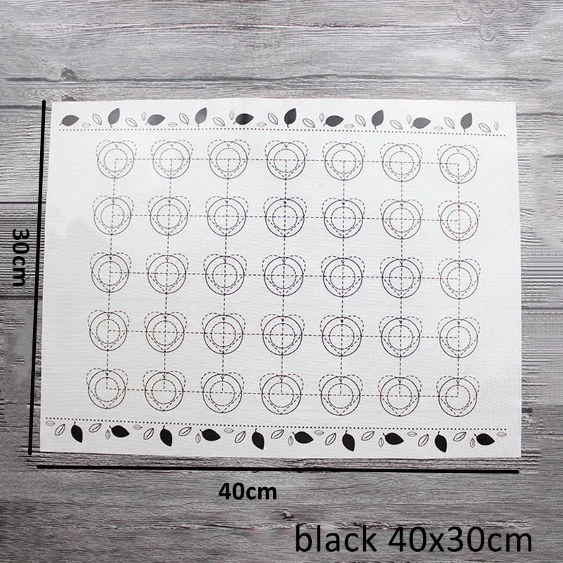 black 40x30cm Силиконовые тесто выпечка торта лист коврик для выпечки инструменты для приготовления тортов скользящий коврик для выпечки с антипригарным покрытием для выпечки духовка, макароны инструмент - Цвет: black 40x30cm