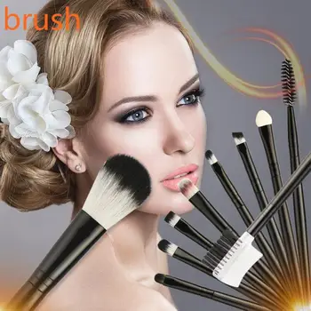 

10pcs Makeup Brush Sets Mascara Eye Shadow And Eyebrow Brush Set Synthetic Fiber Bristles Aluminum Handle Makeup Brush