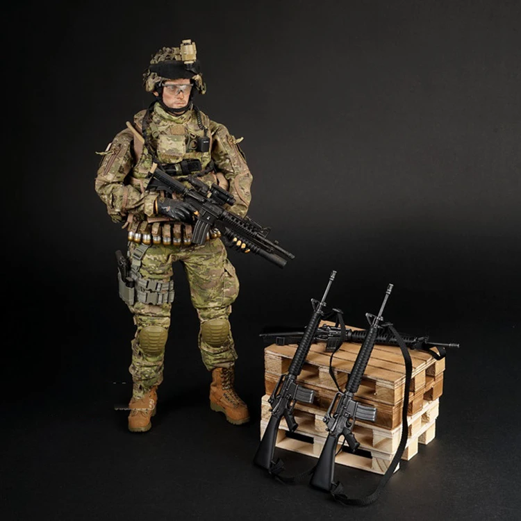 

12'' Soldier Action Figure Accessories 1/6 Scale Black US Army M16 Rifle Model Gun Toys