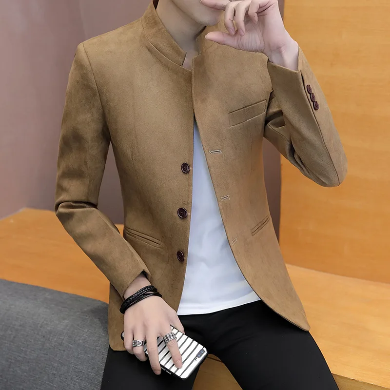 

Autumn Thin Stand Collar Casual Men Suit Korean-style Slim Fit Youth Men'S Wear Suit MEN'S Outerwear