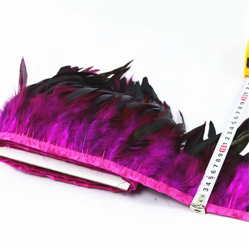 Лидер продаж 1 метр качественные ленты с перьями петушиного хвоста 10 15 см полоска