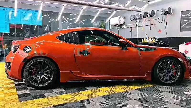 Для 2011- BRZ FT86 GT86 FRS S Стиль карбоновое волокно задняя панель с прорезями на окно глянцевое волокно сторона воздуховод Дрифт гоночная отделка тюнинг часть