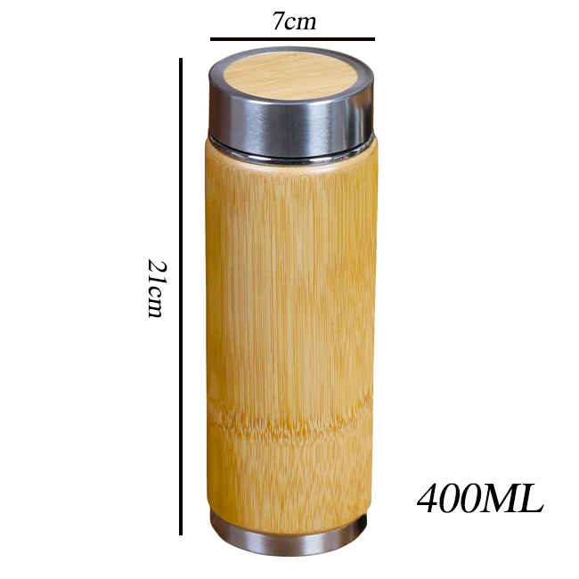 Новые портативные бамбуковые Термосы Из Нержавеющей Стали Кружка для воды термосы кофейные чашки для поездок чай термостакан креативный - Цвет: 400mlcup