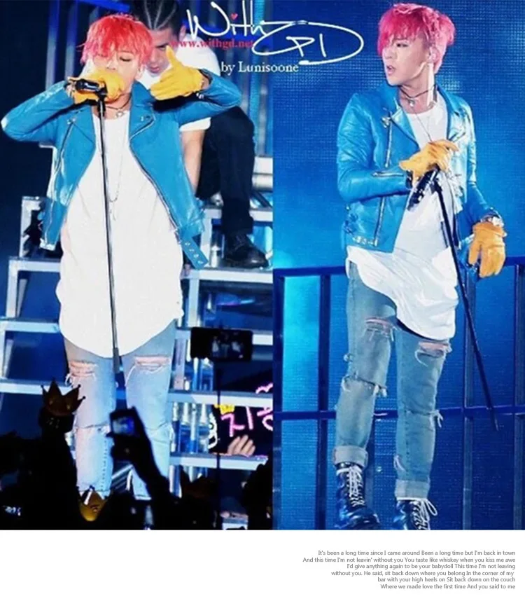 G-DRAGON, SLP, джинсы ручной работы с дырками, GD, стиль знаменитостей, мужские светло-голубые облегающие легкие прямые обтягивающие брюки