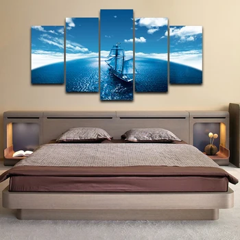 

Canvas HD Printed Painting 5 Pieces Home Decoration Sea Water Landscape Wall Art Modular Pictures Modern Posters Bedroom Framed