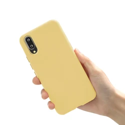 Silicone Matte TPU Soft Phone Case - Sleek Back Cover Coque for Vivo V11 (Yellow)