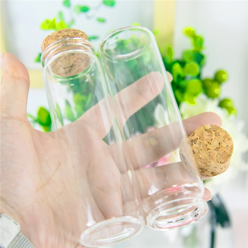 24pcs 150ml empty clear test tube glass small container for make handicraft wishing bottles snack jars refillable perfume vials 50Pcs 90ml Small Cute Clear Glass Container with Corks Candy Food Pot Refillable Vials Cosmetics Gifts Bottles Snack Jars