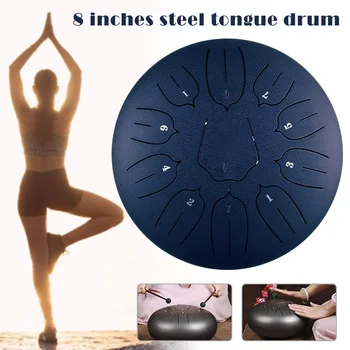 

Hot Steel Tongue Drum Mini Hand Pan Drums Percussion Musical Instruments 8 Tones M88