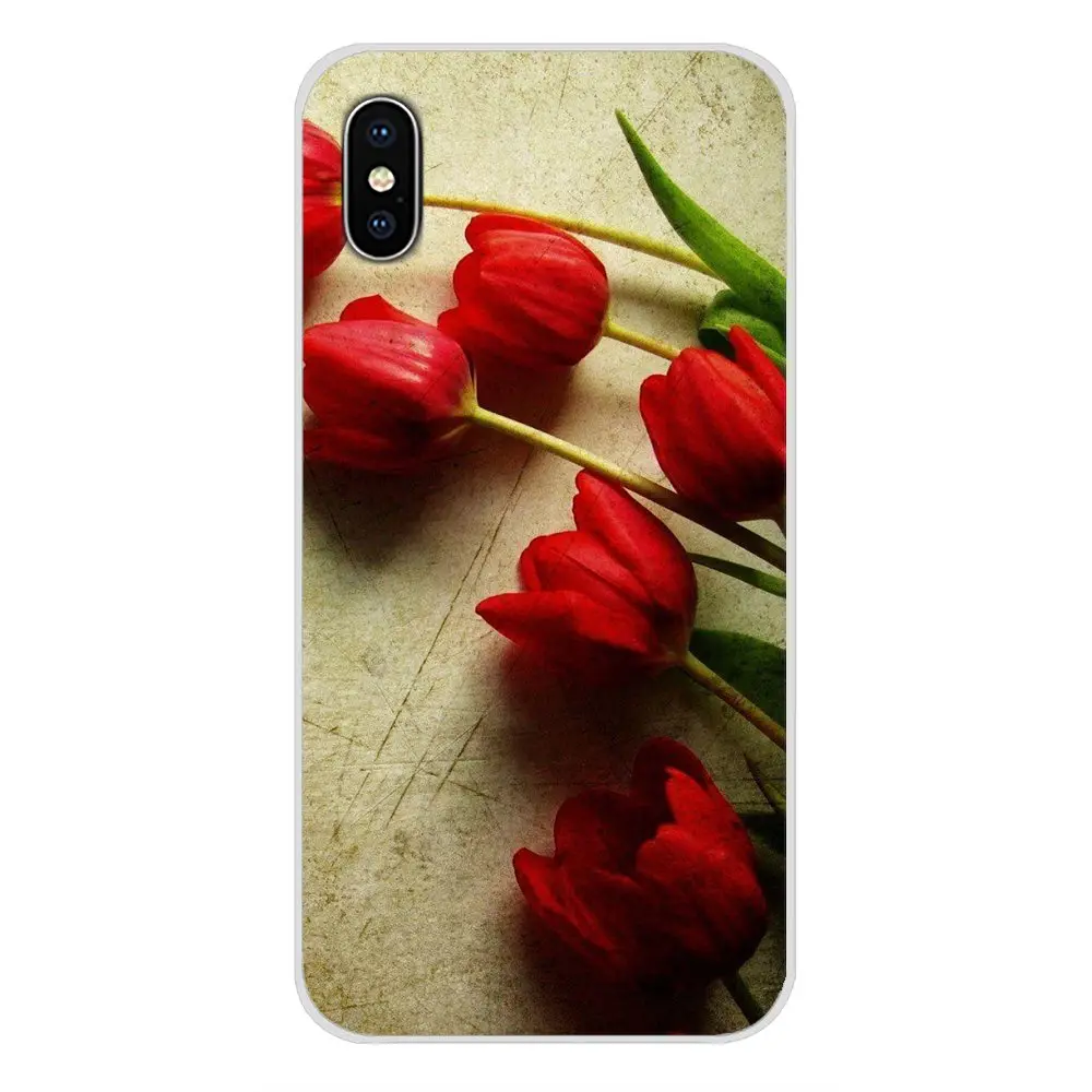 Силиконовый чехол сумка розовый желтый красный тюльпан цветы для huawei G7 G8 P7 P8 P9 P10 P20 P30 Lite Mini Pro P Smart Plus - Color: images 5