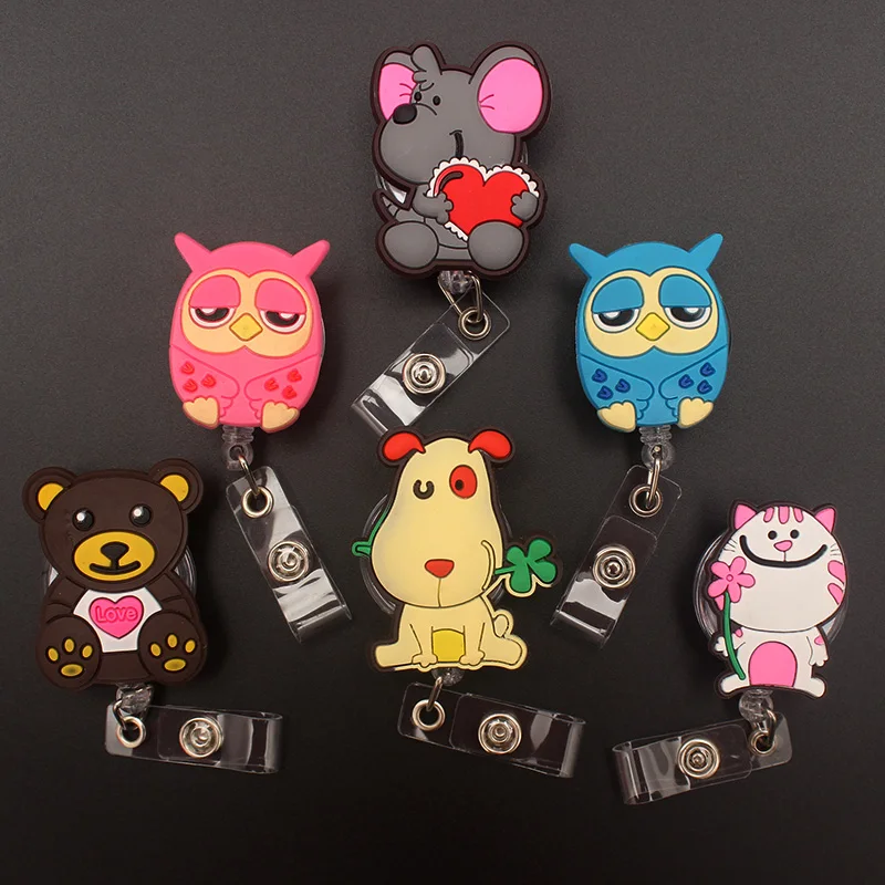 The Cute Love Bear Style Retractable Badge Reel For Nurse&Doctor Card Holder Office&Hospital Supplies Boy&Girl Name Card