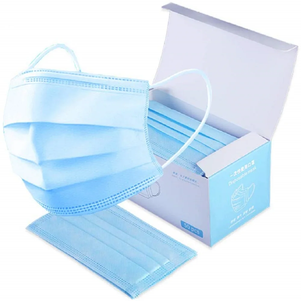 

50 Pcs Disposable Masks Dustproof Face Mouth Masks Non Woven Anti PM2.5 Anti Influenza Breathing Safety Masks Face Care Masks