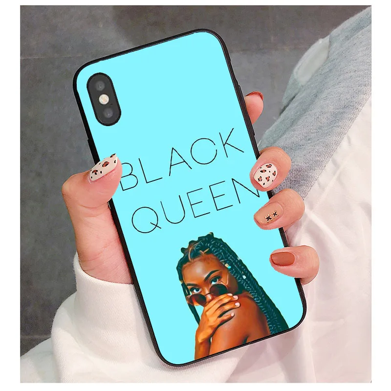 2bunz Melanin Poppin Aba чехол для телефона для iphone 11 11PRO 5S SE 6S 7 8 XS XR XSMAX Черный силиконовый чехол для девочек