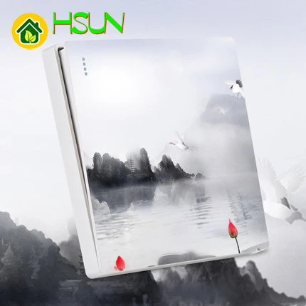 

Type 86 Art Switch Socket 1 2 3 4 Gang 1 2 Way Landscape Lotus Ividuality Creativity Decorative Panel TV Computer Socket