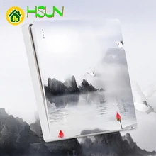 Type 86 Art Switch Socket 1 2 3 4 Gang 1 2 Way Landscape Lotus Ividuality Creativity Decorative Panel TV Computer Socket
