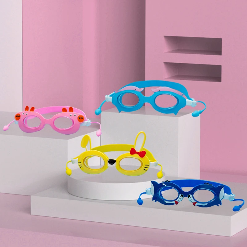 

Kids Swimming Glasses Swim Goggles Anti Fog UV Protection Sunglasses Super Cute Pig Dolphin Cat Dolphin Shape Swimming Eyewear