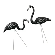 Набор из 2,30 дюймов Большой черный череп фламинго украшение для двора/фламинго газон Декор Садовый пруд Фламинго Птица Статуэтка вечерние украшения