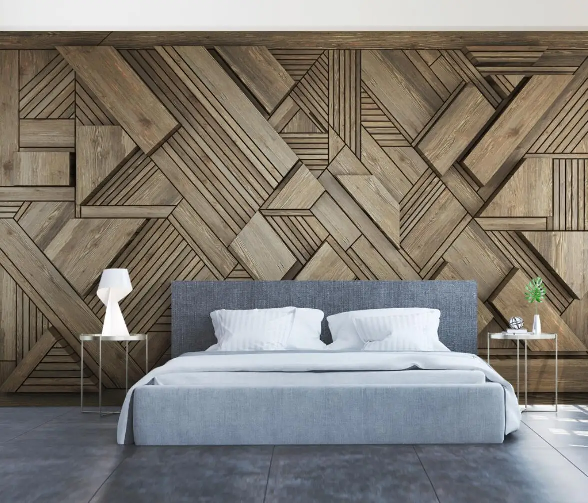 

beibehang Custom Geometric wood grain Landscape wallpapers for Living room decor Bedroom TV Background Art Photo mural Wallpaper